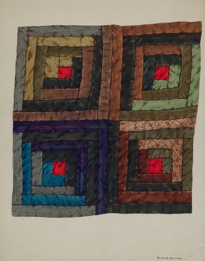 Log Cabin Quilt, ca. 1937. av Ruth M Barnes