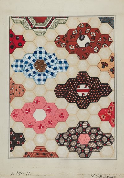 Täcke 1 sektion, c. 1936. av Ruth M Barnes