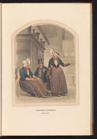 Folkdräkt från Kampen i Overijssel, 1857 Provinsen Overijssel Kamper-Eiland / XII (titel på objektet) av Ruurt de Vries