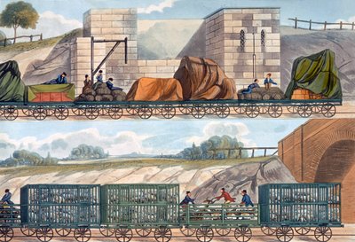 Tåg på Liverpool och Manchester Railway, 1832-1833 av SG Hughes