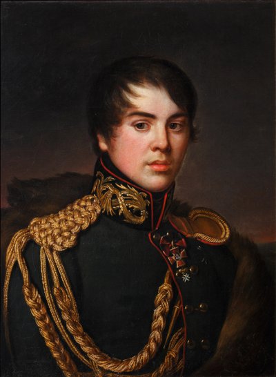 Porträtt av greve Vladimir Stepanovich Apraksin 1796-1833, ca 1812 av S.S. Svintsov