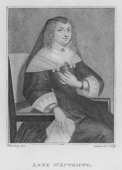 Anna av Österrike (gravyr) av S. (after) Harding