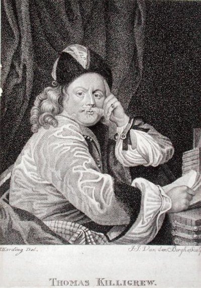 Thomas Killigrew (1612-83), graverad av J.J. Van den Bergh (gravyr) av S. (after) Harding