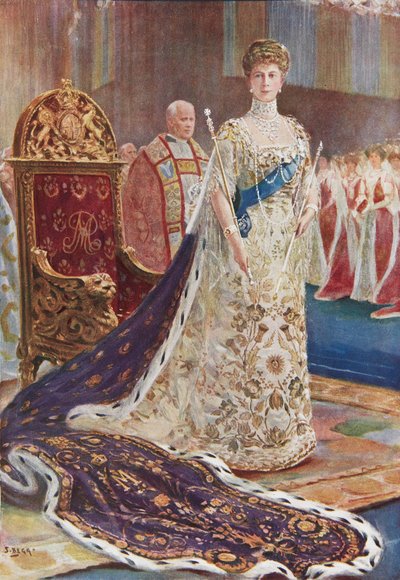 Queen Mary i kröningsdräkt av S. Begg