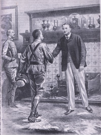När Kimberley blev avlöst av French. General French och Cecil Rhodes, illustration från Cassells Romance of Famous Lives, ca 1940 av S. Begg