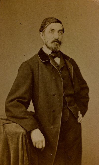 Porträtt av Auguste Paul Charles Anastasi, fransk målare; visitkort (s/v foto) av S. Berthaud