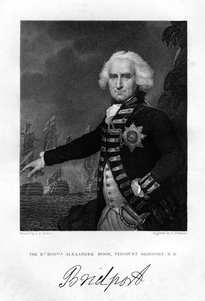 Amiral Alexander Hood 1726-1814, 1:e Viscount Bridport, 1837. av S. Freeman
