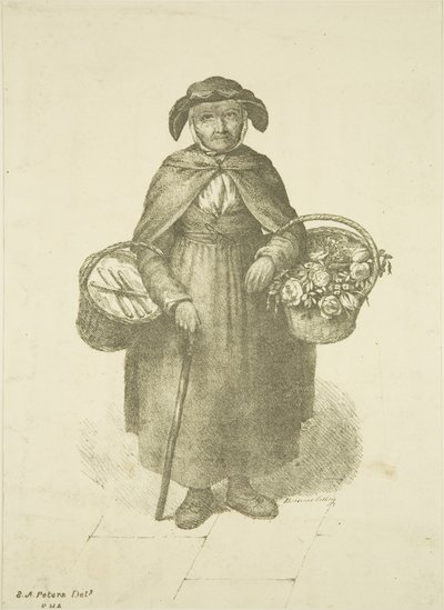 Old Kingswood Flower Seller, ca 1828 av S. or D. A. Peters