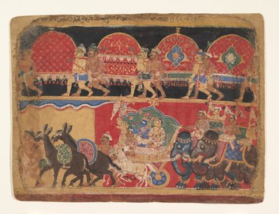 Krishna och Kshatriya Maidens fortsätter till Dwarka..., Ka. 1520-30. av Sa Nana