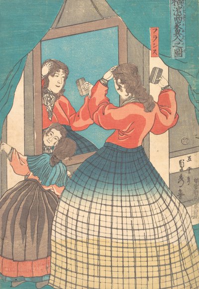 Tryck, 1861 Bunkyu 1, 1:a månaden. av Sadahide Utagawa