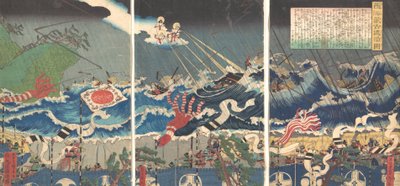 Krigarscen, 1800-talet. av Sadahide Utagawa