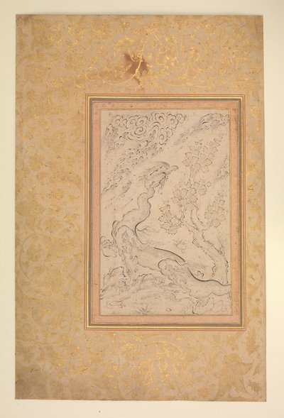 Drake och moln, ca. 1600. av Sadiqi Beg.