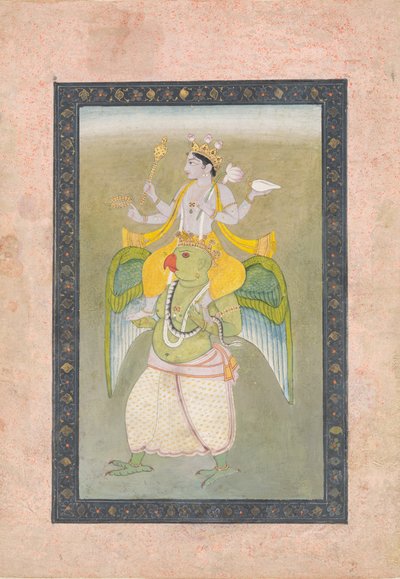 Vishnu på Garuda, ca. 1810-20. av Sajnu