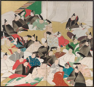 Trettiosex poeter, Edo-perioden (bläck, färg och guld på papper) av Sakai Hoitsu