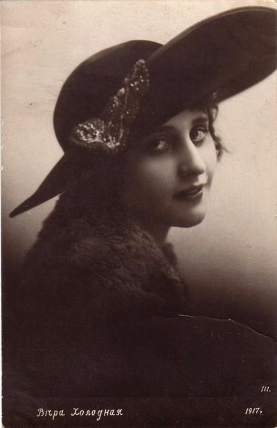Vera Kholodnaya, rysk stumfilmsfru, 1917. av Sakharov and Orlov