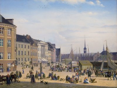 Hojbro Plads, en marknadsplats i Köpenhamn av Sally Henriques