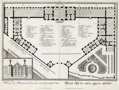 Planritning över nedre slottet av Salomon Kleiner