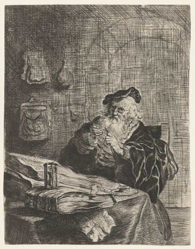 Man med en pennkniv av Salomon Koninck (attributed to)
