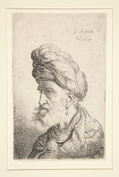 Byst av man med turban av Salomon Koninck