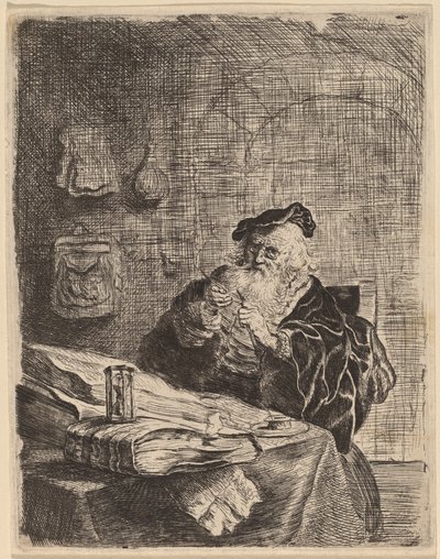 Man med en pennkniv av Salomon Koninck