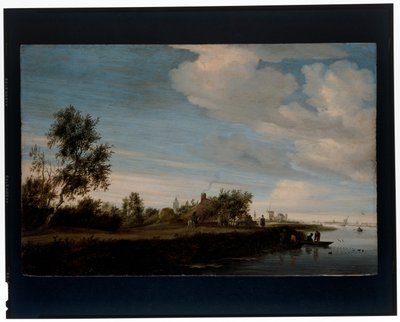 Ett hus vid en flod av Salomon van Ruisdael or Ruysdael