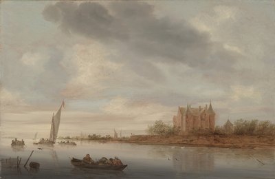 Slott vid en flod, 1644 av Salomon van Ruisdael or Ruysdael