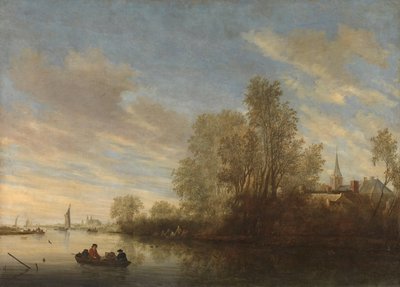 Flodutsikt nära Deventer av Salomon van Ruysdael