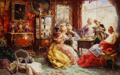 En eftermiddag i salongen, 1902 av Salvador Sanchez Barbudo