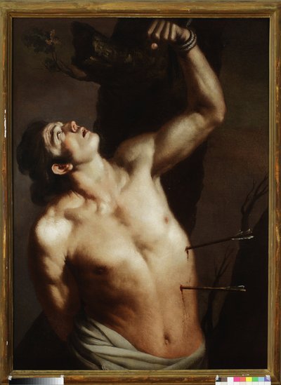 St Sebastian (olja på duk) av Salvator (attr. to) Rosa