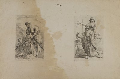 (Figurinserie) Man som håller i tung rep av Salvator Rosa