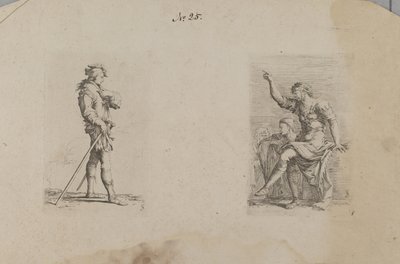 (Figurinserie) Man med arm i brösthöjd av Salvator Rosa