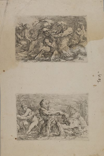(Figurserie) Flodgudar i strid av Salvator Rosa