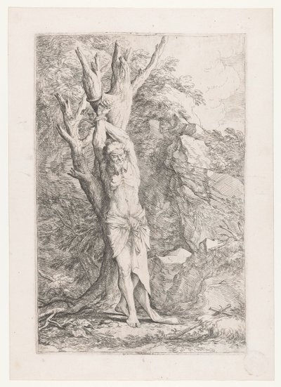 Albert bunden vid ett träd av Salvator Rosa
