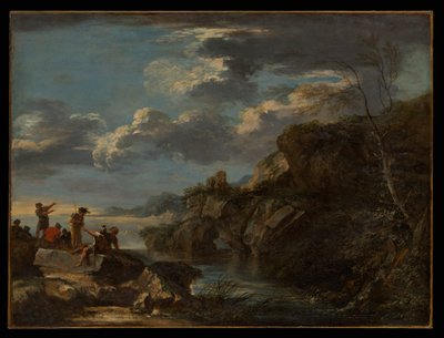 Banditer vid en klippig kust av Salvator Rosa
