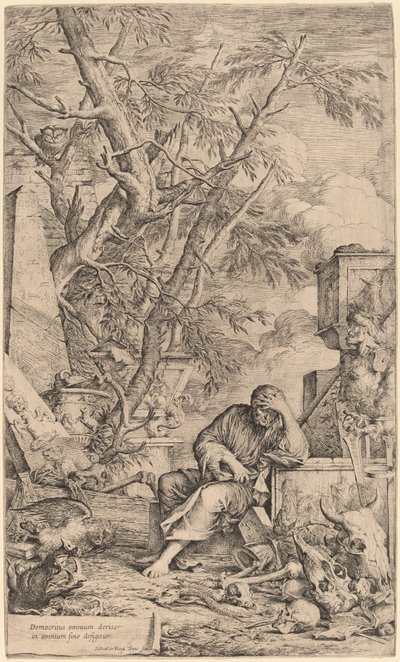 Demokrit i meditation av Salvator Rosa