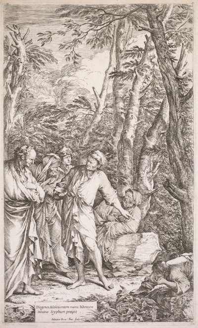 Diogenes och hans kopp av Salvator Rosa