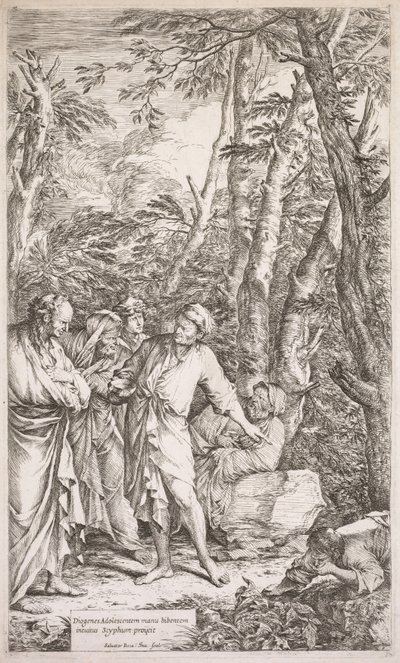 Diogenes och hans kopp, 1662. av Salvator Rosa