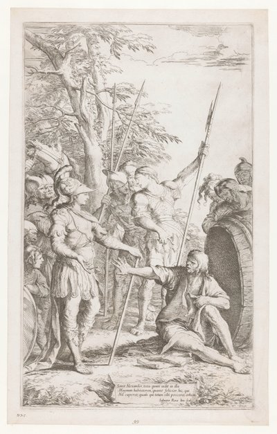 Diogenes ber Alexander att inte stå i hans ljus av Salvator Rosa