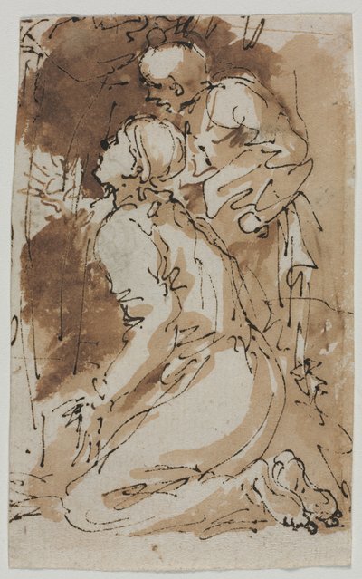 Figurstudier, c. 1640-1649. av Salvator Rosa