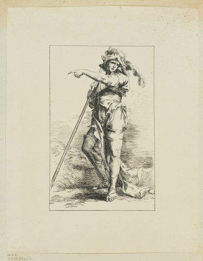 Figur med personal som pekar av Salvator Rosa