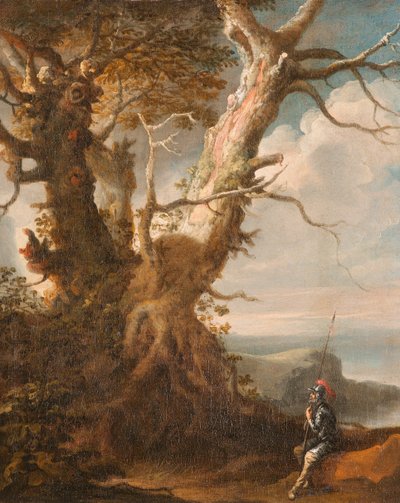 Landskap med Halberdier av Salvator Rosa