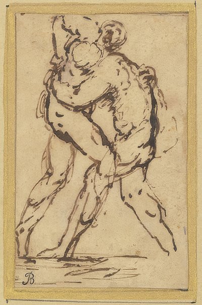 Ringkämpfer av Salvator Rosa