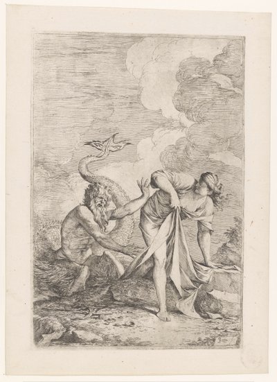 Scylla flyr från Glaucus av Salvator Rosa
