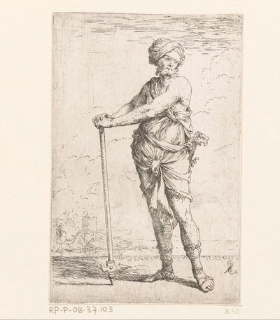 Soldat med stridshammare Små figurer (serietitel) Statyett (serietitel) av Salvator Rosa