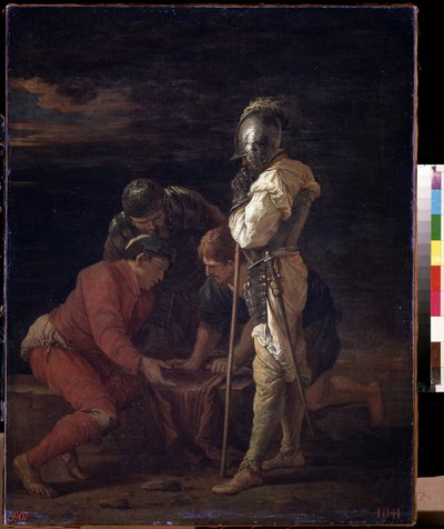 Soldater som spelar tärning. Målning av Salvator (Salvatore) Rosa (1615-1673), cirka 1656, italiensk konst (Neapel), barockkonst. State A. Pushkin Museum of Fine Arts, Moskva. av Salvator Rosa