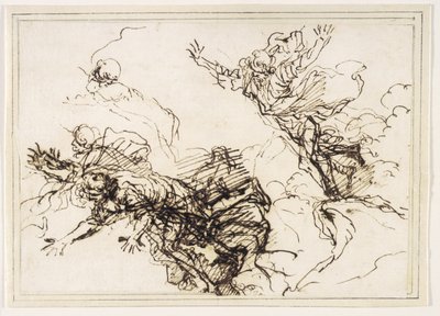 Studier för Empedokles död av Salvator Rosa