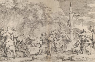 Korsfästelsen av tyrannen Polykrates efter hans tillfångatagande av perserna, ca. 1662. av Salvator Rosa