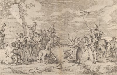 Marcus Atilius Regulus död, visad spikad i ett badkar av Carthagi..., ca. 1661-62. av Salvator Rosa