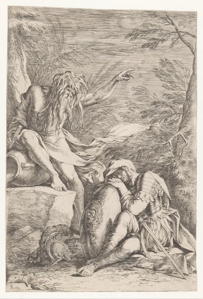 Tiberinus visar sig för Aeneas av Salvator Rosa