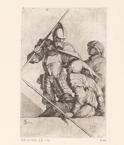 Två soldater och en figur med turban Små figurer (serietitel) Statyett (serietitel) av Salvator Rosa